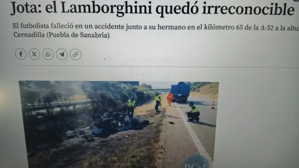 Tragedi Kecelakaan Mobil Menimpa Diogo Jota di Spanyol